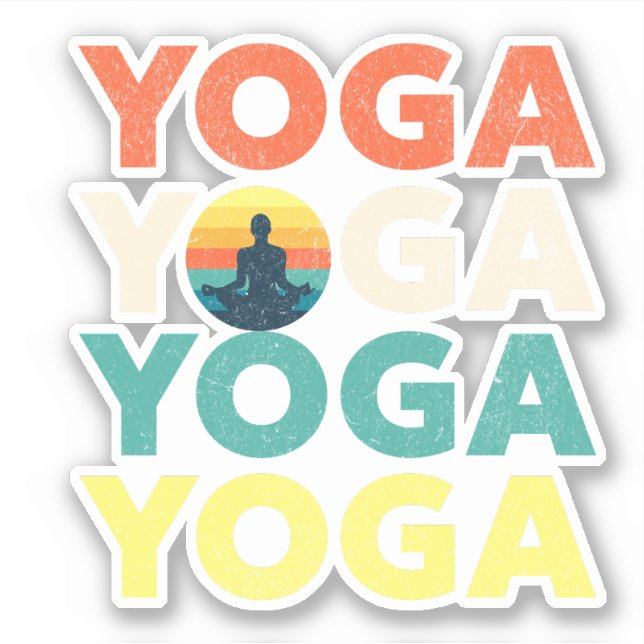 Yoga-Textentwurf Aufkleber (Vorderseite)