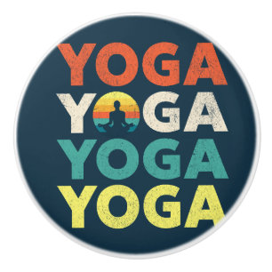 Yoga-Textentwurf Keramikknauf