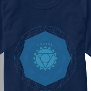 Yoga Throat Chakra Symbol Blue Vishuddha T-Shirt