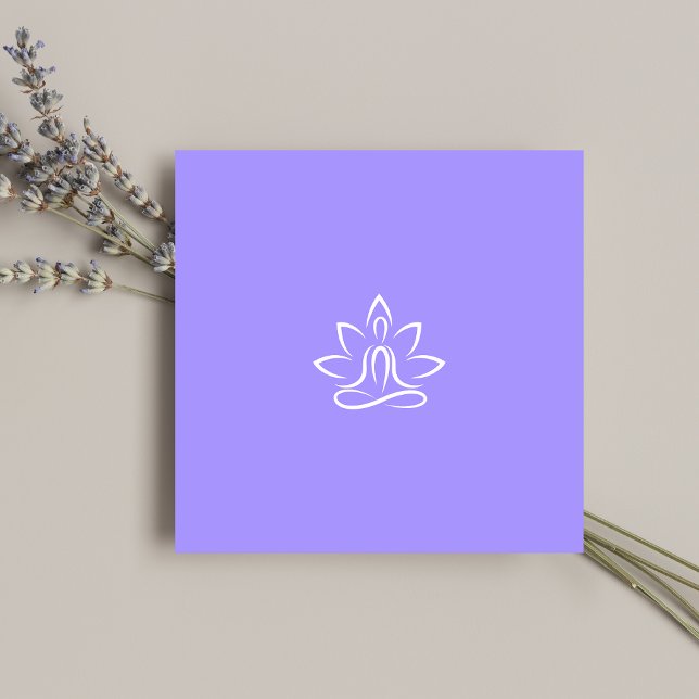 Yoga Trainer Coach Logo Patel Blau Quadratische Visitenkarte (Von Creator hochgeladen)