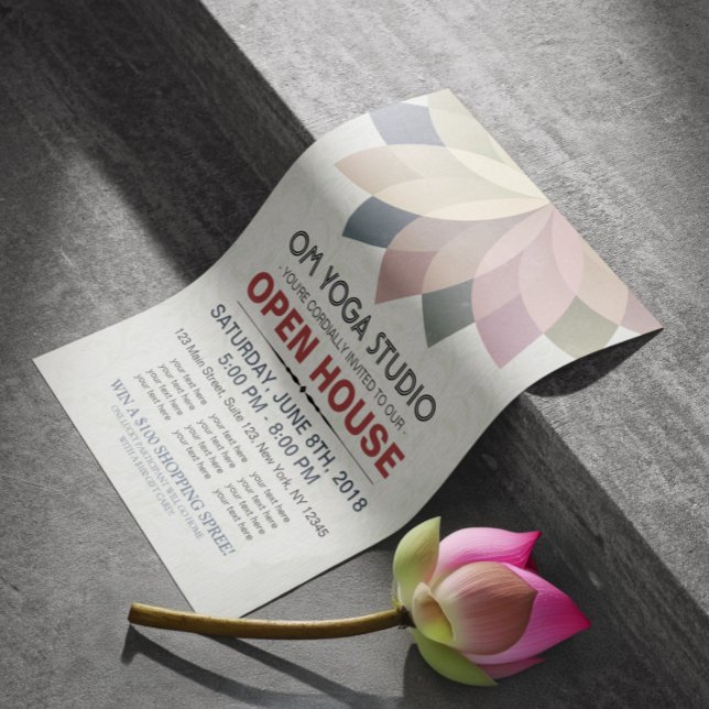 YOGA-Trainer Studio Open House Lotus-Mandala Flyer (Von Creator hochgeladen)