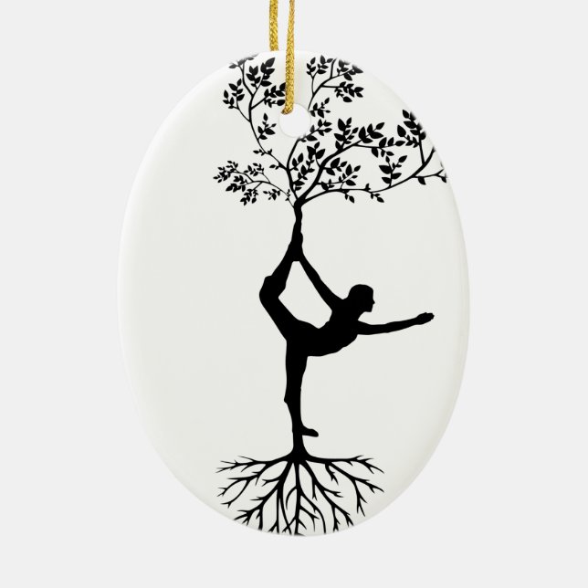 Yoga/Tree  Keramik Ornament (Hinten)