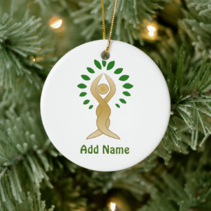 Yoga Tree Keramik Ornament