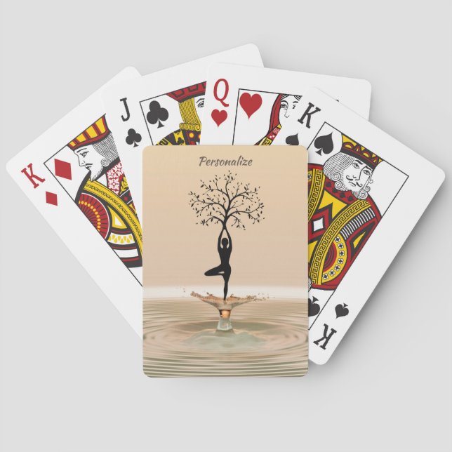 Yoga Tree of Life Meditation Zen Personalize Spielkarten (Rückseite)