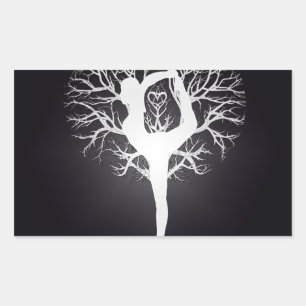 Yoga Tree Rechteckiger Aufkleber