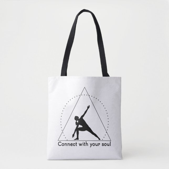 Yoga Triangle Pose Emblem Tasche (Vorderseite)