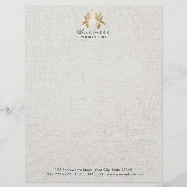 Yoga-u. Meditations-elegantes Goldlotos-Imitat Briefbogen (Vorderseite)