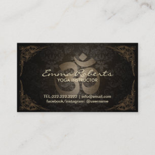 Yoga-u. Meditations-Vintager Damast gerahmtes OM Visitenkarte