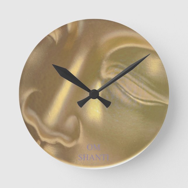 Yoga-Uhr Runde Wanduhr (Vorderseite)