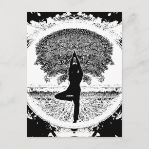 Yoga und Baum des Lebens Postkarte