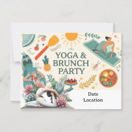 Yoga- und Brunch-Party Einladung Postkarte