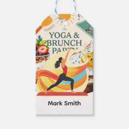 Yoga- und Brunch-Party Geschenkanhänger