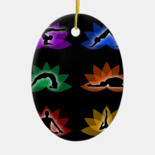 Yoga- und Meditationssymbole Keramikornament
