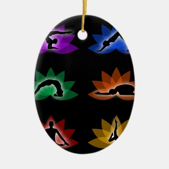 Yoga- und Meditationssymbole Keramikornament (Vorne)