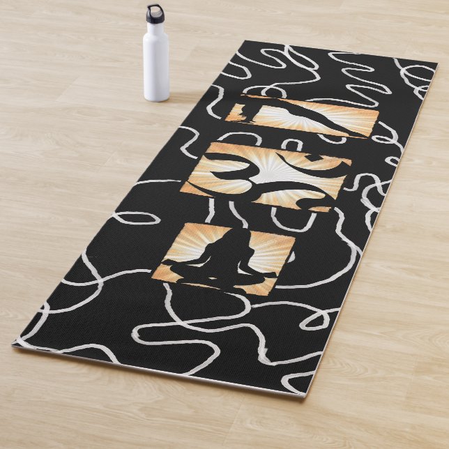Yoga- und Medizationsmatte Schwarz-weiß und Gold Yogamatte (Beispiel)