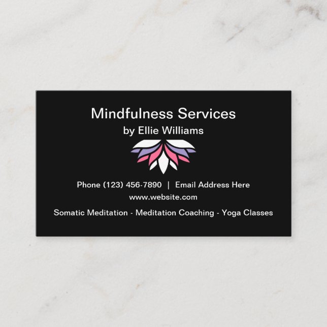 Yoga- und Mindfulminklassen Visitenkarte (Vorderseite)