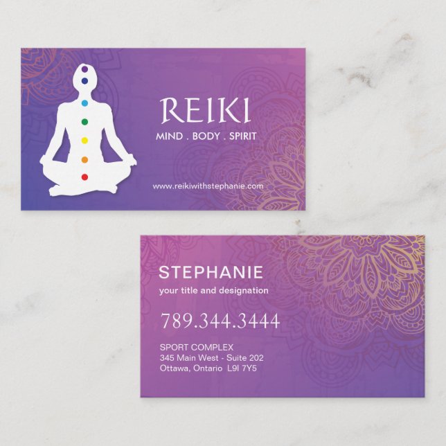 Yoga und Reiki Visitenkarten Visitenkarte (Vorne/Hinten)