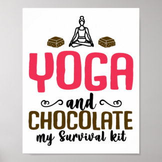 Yoga und Schokolade mein Überlebenskit - Tahirt Lu Poster