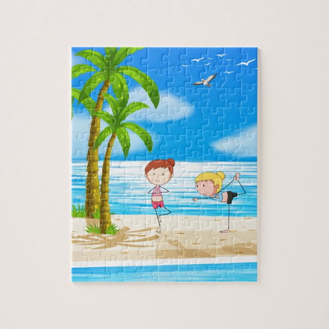 Yoga und Strand (Vertikal)