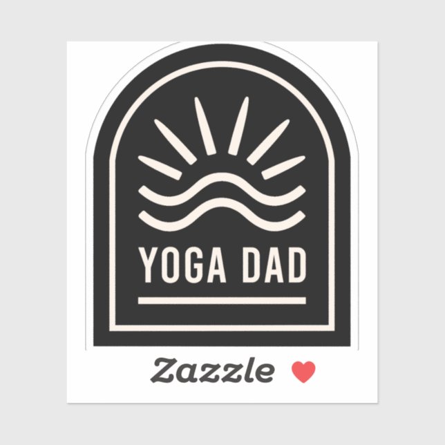 Yoga Vater Retro Vintag schwarz Aufkleber (Blatt)