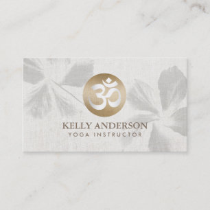 Yoga-Vermittlungs-Monogramm-Gold OM unterzeichnen Visitenkarte