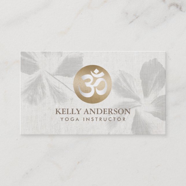 Yoga-Vermittlungs-Monogramm-Gold OM unterzeichnen Visitenkarte (Vorderseite)