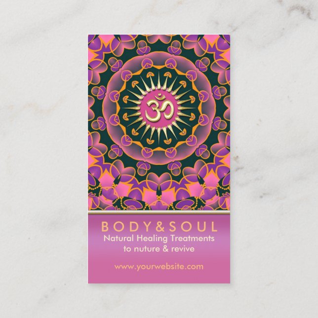 Yoga-Visitenkarten zur Heilung rosa Energie Visitenkarte (Rückseite)