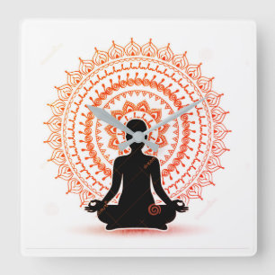 YOGA-Wandleuchte Quadratische Wanduhr