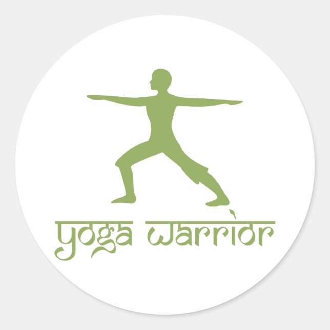 Yoga Warrior Pose Runder Aufkleber (Vorderseite)