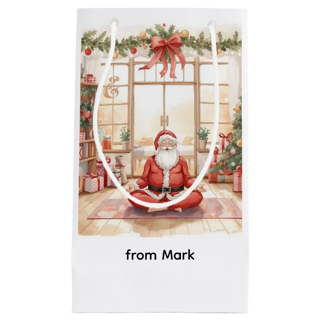 Yoga Weihnachten mit dem Weihnachtsmann in der Yog Kleine Geschenktüte (Vorderseite)
