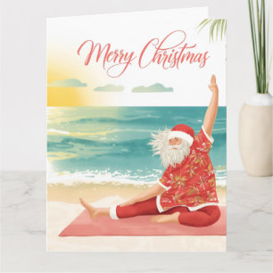 Yoga Weihnachten Santa Claus Lehrer  Karte