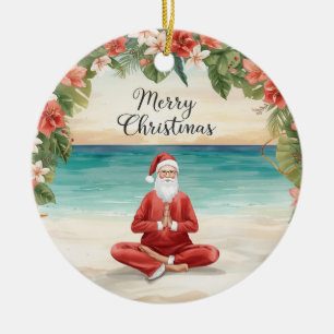 Yoga Weihnachten Santa Claus Lehrer Keramik Ornament