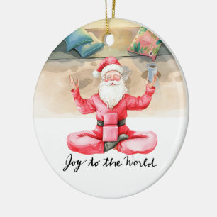 Yoga Weihnachten Santa Claus Yoga-Pose  Keramik Ornament