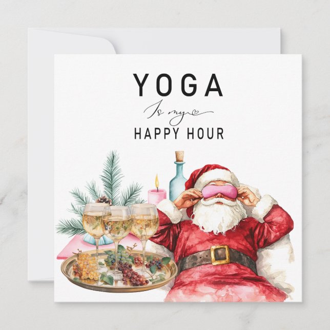 Yoga Weihnachten Weihnachtsmann Posing Atmen (Vorderseite)