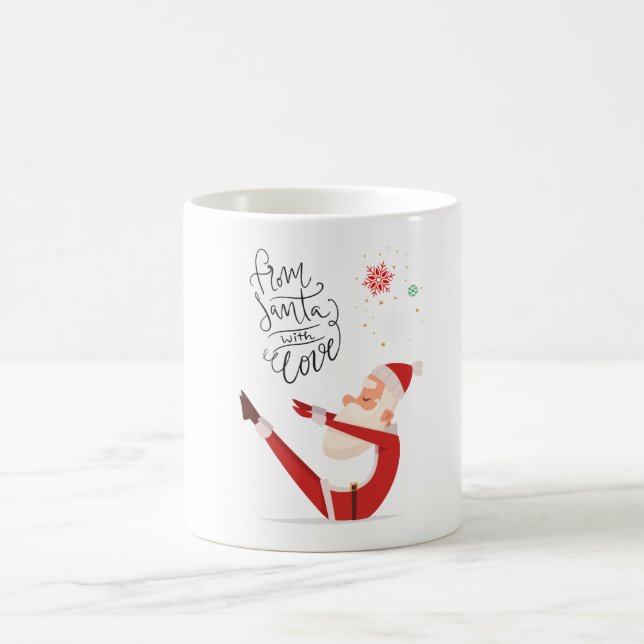 Yoga Weihnachts-Weihnachtsklaus mit Yoga Kaffeetasse (Mittel)