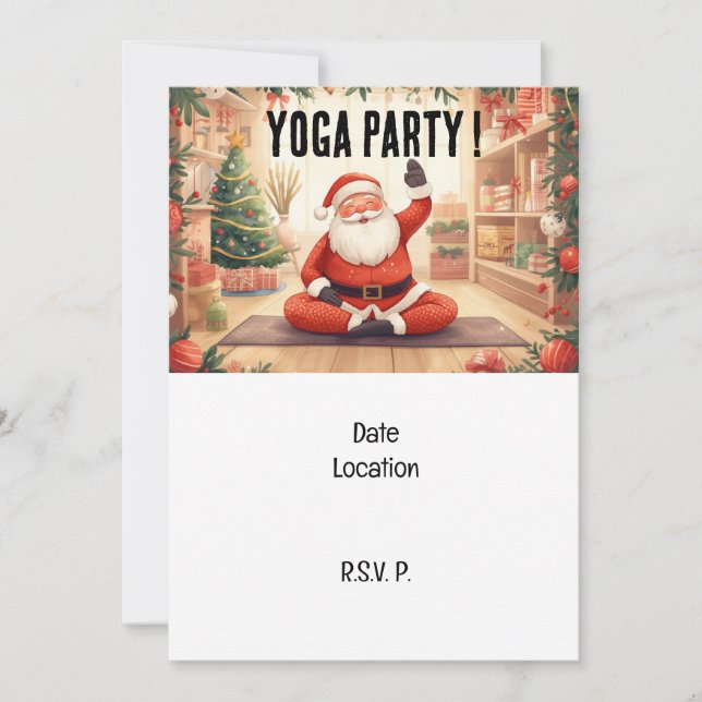 Yoga Weihnachtslehrer Einladung (Vorderseite)