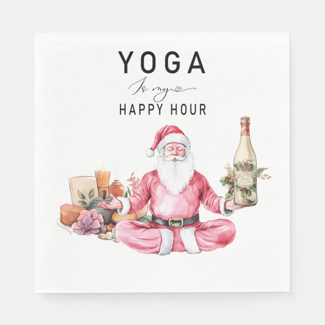 Yoga Weihnachtslehrer Serviette (Vorderseite)