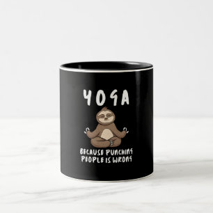 Yoga, weil das Punching von Leuten ein falscher Yo Zweifarbige Tasse