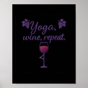 Yoga Wein Wiederholen Weinglas Baumpose Trauben Ku Poster