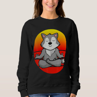 Yoga Wolf Meditation Yoga für Kinder und Eltern Sweatshirt