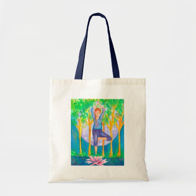 Yoga Woman Full Moon Tragetasche (Vorne)