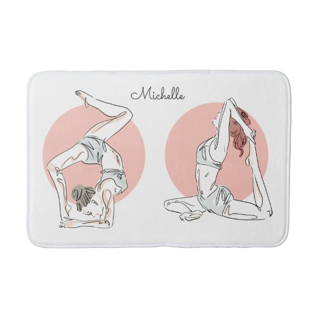 Yoga Woman individuelle Name Badematten (Vorderseite)
