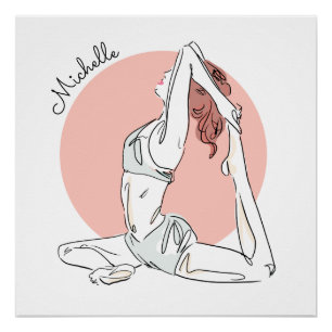 Yoga Woman individuelle Name Poster