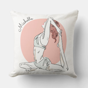 Yoga Woman individuelle Name werfen Kissen