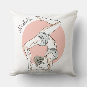 Yoga Woman individuelle Name werfen Kissen