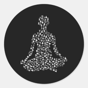 Yoga-Workout-Motivation Cly-Stil  Runder Aufkleber