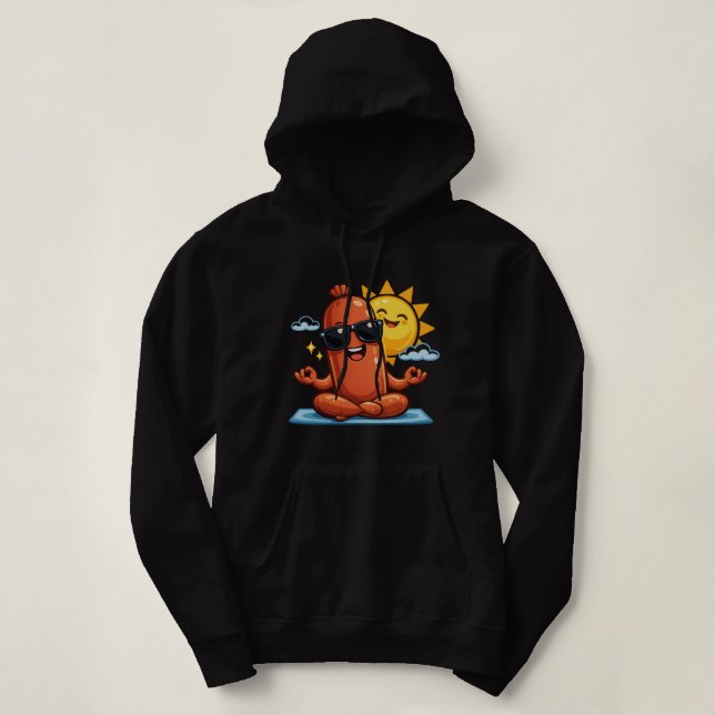 Yoga-Wurst Hoodie (Design vorne)