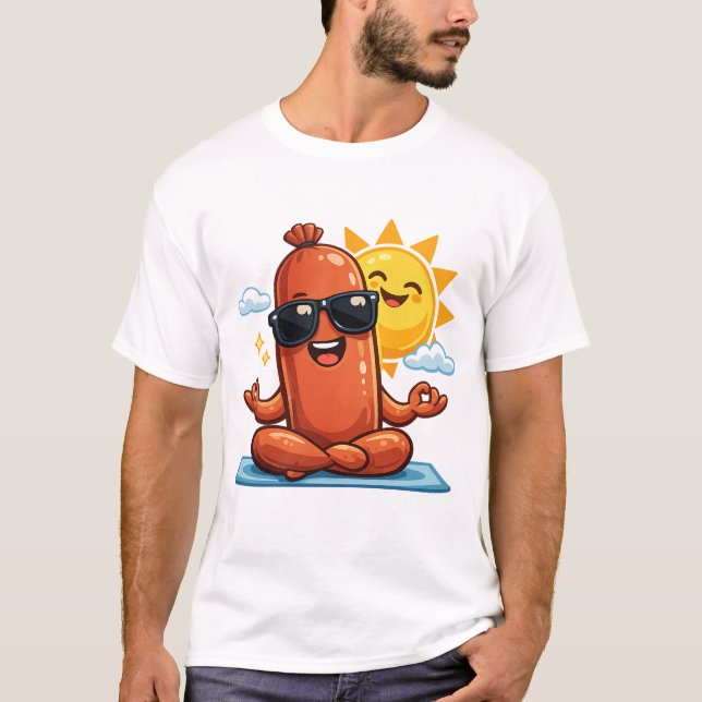 Yoga-Wurst T-Shirt (Vorderseite)