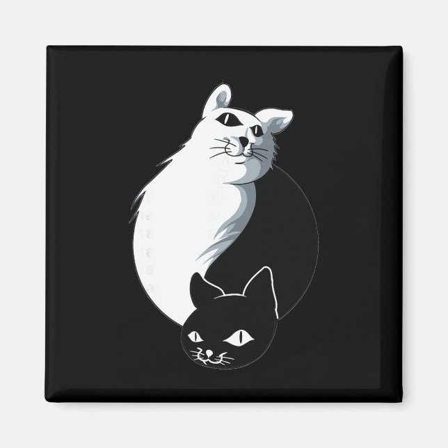 Yoga Ying Yang Katze  Magnet (Vorne)