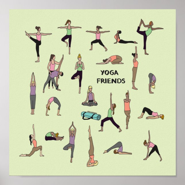 Yoga, Yoga-Freunde-Poster Poster (Vorne)